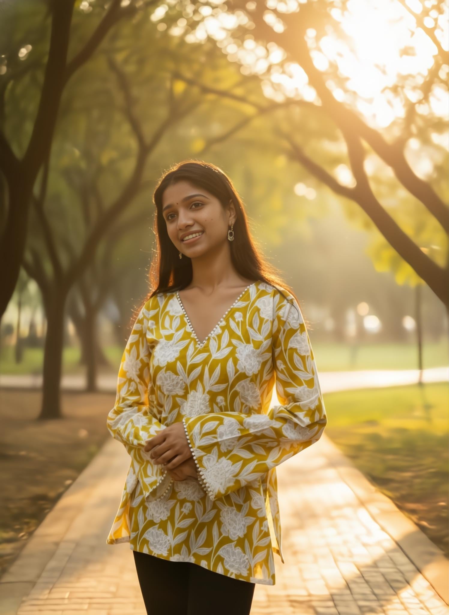 College wear yellow short kurti – Viksha Vrishti