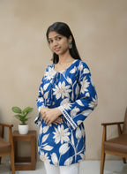 Premium cotton blue kurti for women – Viksha Neel Pushp